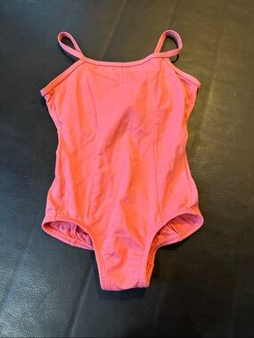 Girls Solid Coral Pink One-Piece leotard